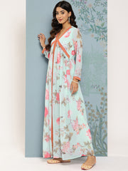 Floral Printed Empire Kurta With Trousers-AHKUPN-COMBO-727-ICH