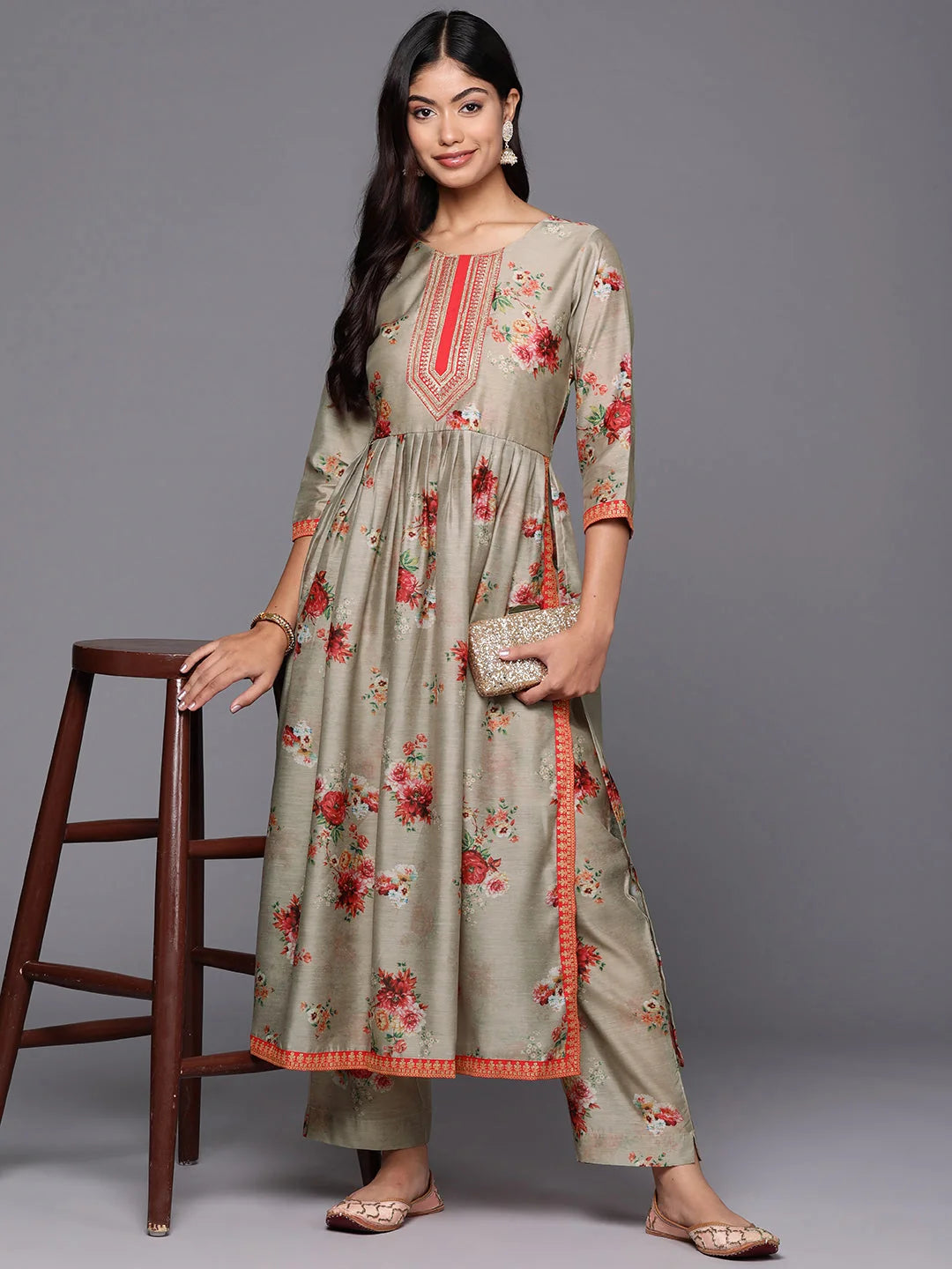 Women's Floral Kurta Set - Printed Indian Kurta Sets Online