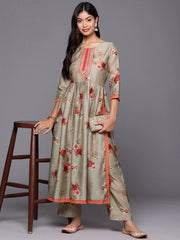 Women Floral Printed Regular Kurta with Trousers-AHKUPN-COMBO-793
