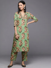 Women Floral Printed Regular Kurta with Trousers-AHKUPN-COMBO-848