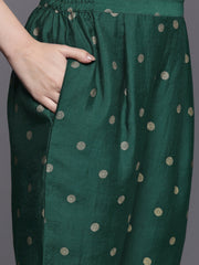 Women Printed Pleated Kurta with Trousers-AHKUPN-COMBO-864