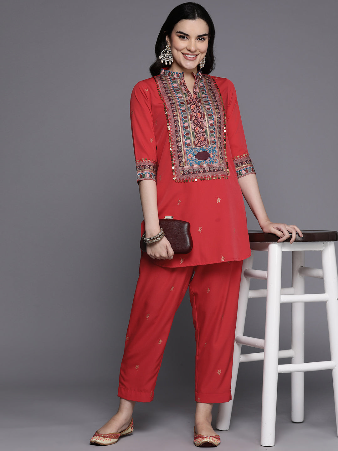 Sequinned Kurti with Trousers | Women's Indian Kurta Sets Online