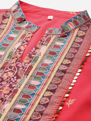 Ethnic Motifs Regular Sequinned Kurti with Trousers-AHKUPN-COMBO-875