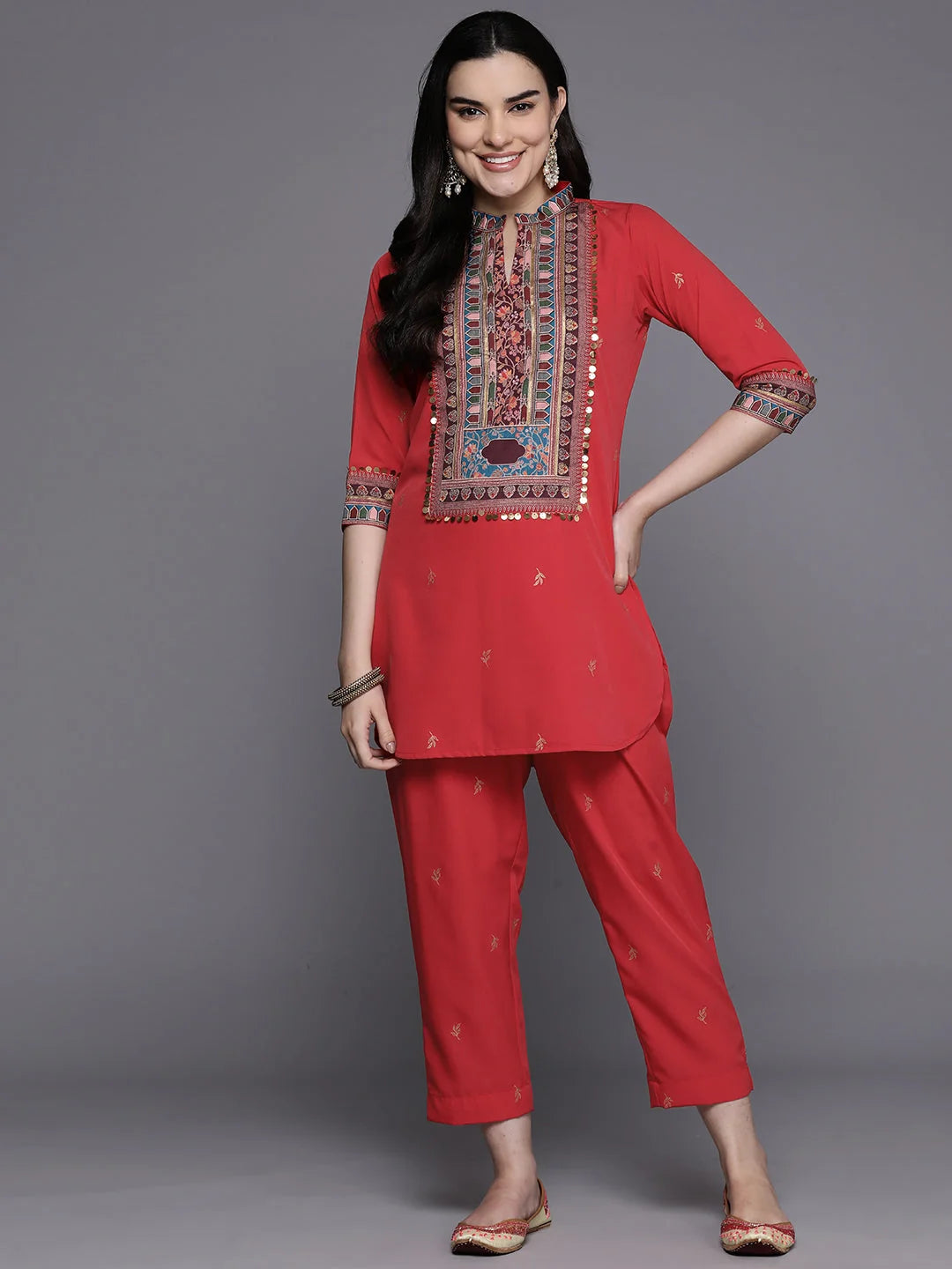 Sequinned Kurti with Trousers | Women's Indian Kurta Sets Online