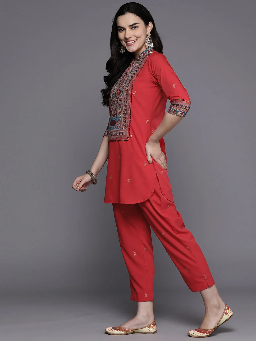 Sequinned Kurti with Trousers | Women's Indian Kurta Sets Online