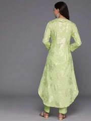 Women Floral Printed Regular Gotta Patti Pure Cotton Kurta with Trousers-AHKUPN-COMBO-918