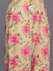 Floral Printed Angrakha Gotta Patti Kurta with Trousers-AHKUPN-COMBO-996