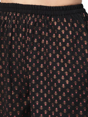 Black Printed A-Line Kurta Set-AHKUPN-Combo-154