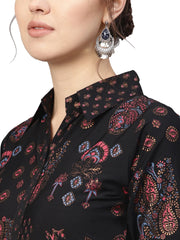 Black Printed Pathani Kurta Sets-AHKUPN-Combo-155