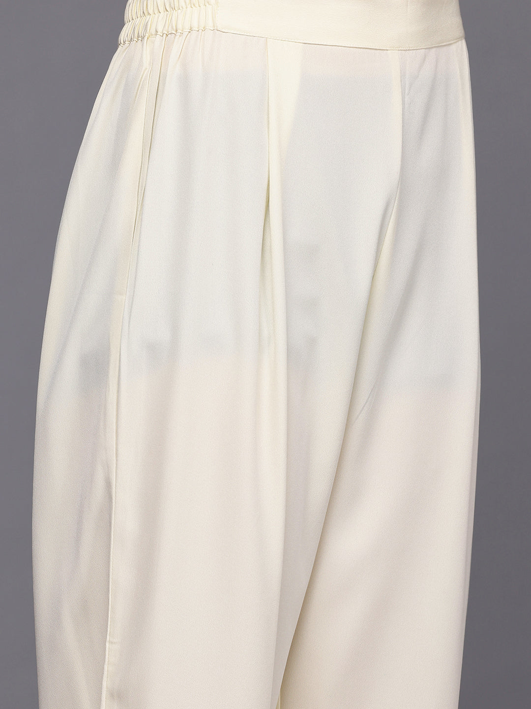 Womens Off White Crepe Fusion Kurta Sets With Dupatta-AHKUPNDU-COMBO-1116