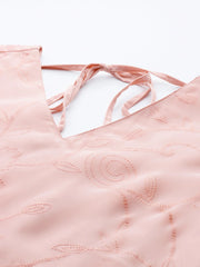 Womens Pink Organza Fusion Kurta Sets With Dupatta-AHKUPNDU-COMBO-1124