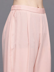 Womens Pink Organza Fusion Kurta Sets With Dupatta-AHKUPNDU-COMBO-1124