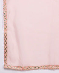 Womens Pink Organza Fusion Kurta Sets With Dupatta-AHKUPNDU-COMBO-1124
