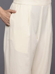 Womens Off White Organza Fusion Kurta Sets With Dupatta-AHKUPNDU-COMBO-1125