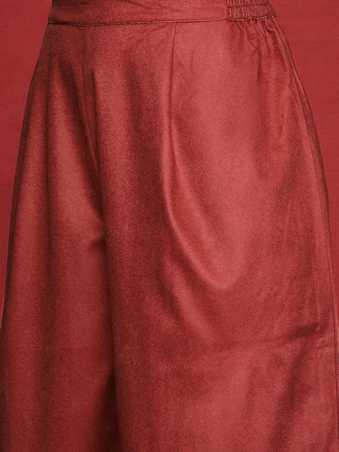 Maroon Velvet Kurta and Palazzo Set with Dupatta | Indian Wear