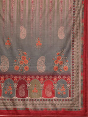 Maroon Printed Gotta Patti Velvet Kurta with Palazzos & With Dupatta-AHKUPNDU-COMBO-627