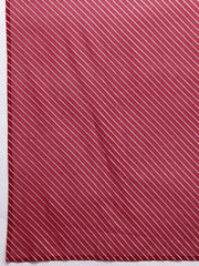 Burgundy Solid Kurta with Trousers & Printed Dupatta-AHKUPNDU-COMBO-780