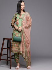 Women Floral Printed Regular Kurta with Trousers & With Dupatta-AHKUPNDU-COMBO-849