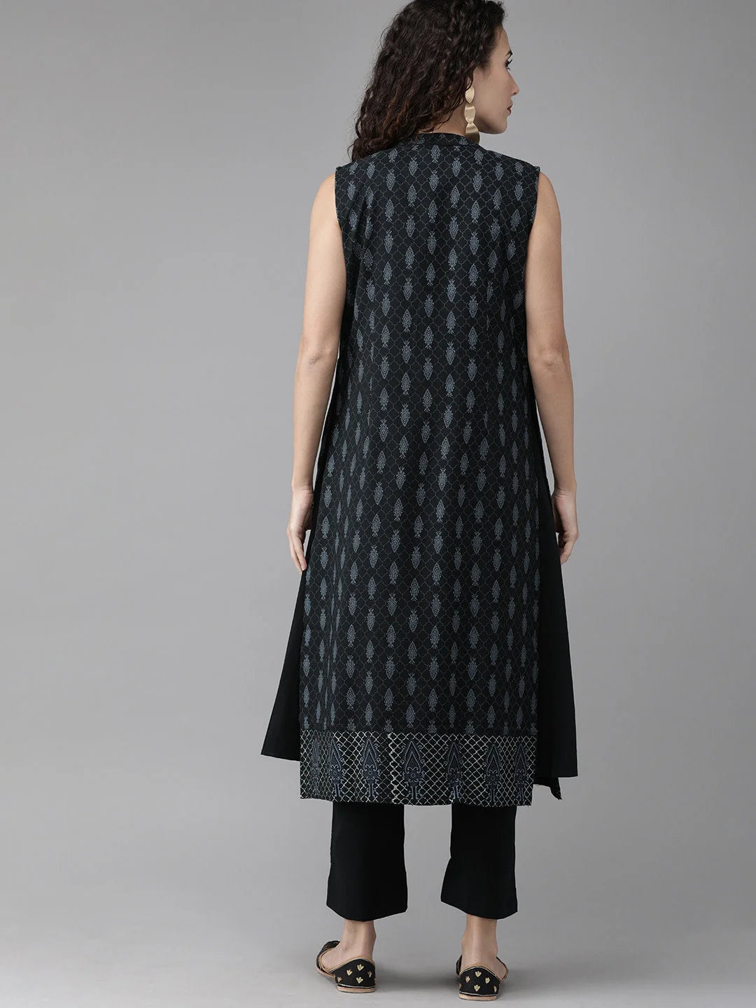 Black Printed Indo Western Co-ord Set For Women | Two Piece Sets