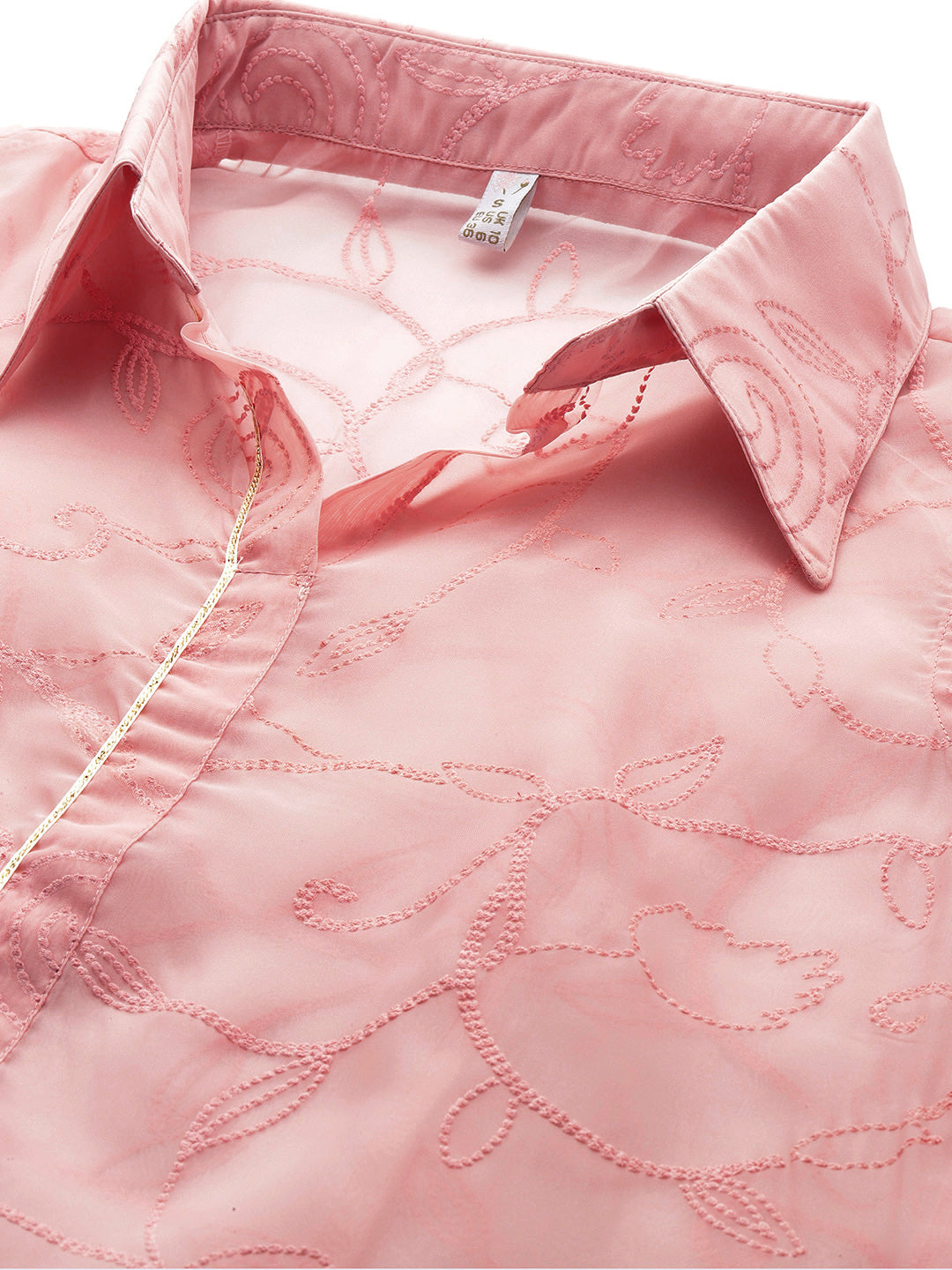 Womens Pink Organza Fusion Kurta Sets-AHKUPNTP-COMBO-1119