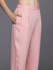 Womens Pink Organza Fusion Kurta Sets-AHKUPNTP-COMBO-1119