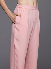 Womens Pink Organza Fusion Kurta Sets-AHKUPNTP-COMBO-1119