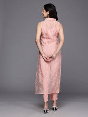 Womens Pink Organza Fusion Kurta Sets-AHKUPNTP-COMBO-1119