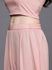 Womens Pink Organza Fusion Kurta Sets-AHKUPNTP-COMBO-1119