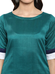 Multicoloured Colourblocked Straight Kurta-AHKUPSPL-745