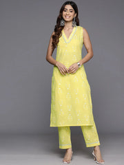 Floral Printed Pure Cotton Kurta with Trousers-AHKUPT-COMBO-893