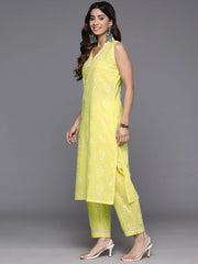 Floral Printed Pure Cotton Kurta with Trousers-AHKUPT-COMBO-893