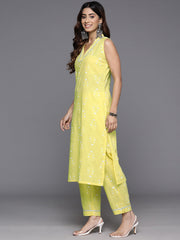Floral Printed Pure Cotton Kurta with Trousers-AHKUPT-COMBO-893