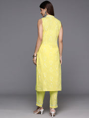 Floral Printed Pure Cotton Kurta with Trousers-AHKUPT-COMBO-893
