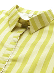 Womens Yellow Cotton Blend Fusion Kurta Sets-AHKUPZ-COMBO-1115