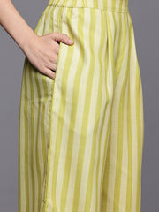 Womens Yellow Cotton Blend Fusion Kurta Sets-AHKUPZ-COMBO-1115