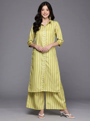 Womens Yellow Cotton Blend Fusion Kurta Sets-AHKUPZ-COMBO-1115