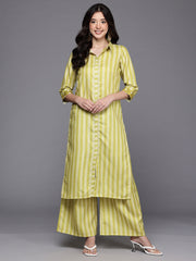 Womens Yellow Cotton Blend Fusion Kurta Sets-AHKUPZ-COMBO-1115