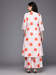 Womens Off White Cotton Blend Fusion Kurta Sets-AHKUPZ-COMBO-1118