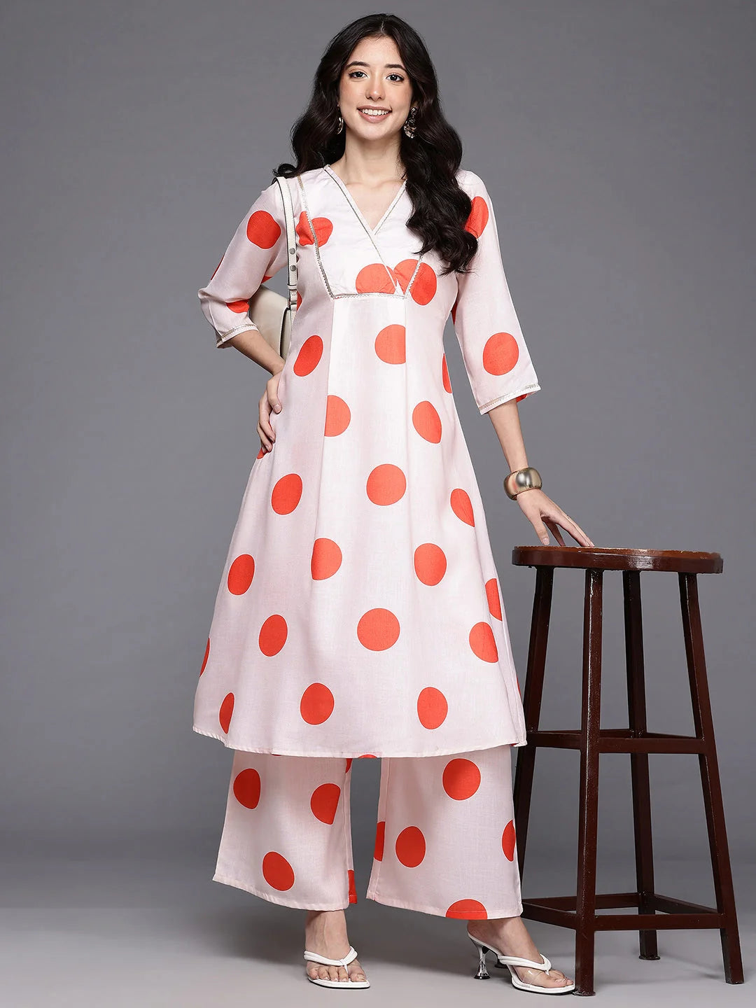 Womens Off White Cotton Blend Fusion Kurta Sets-AHKUPZ-COMBO-1118