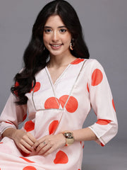 Womens Off White Cotton Blend Fusion Kurta Sets-AHKUPZ-COMBO-1118