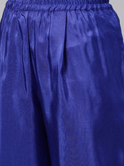 Blue & Green Solid High Low Kurta with Trousers-AHKUPZ-COMBO-295