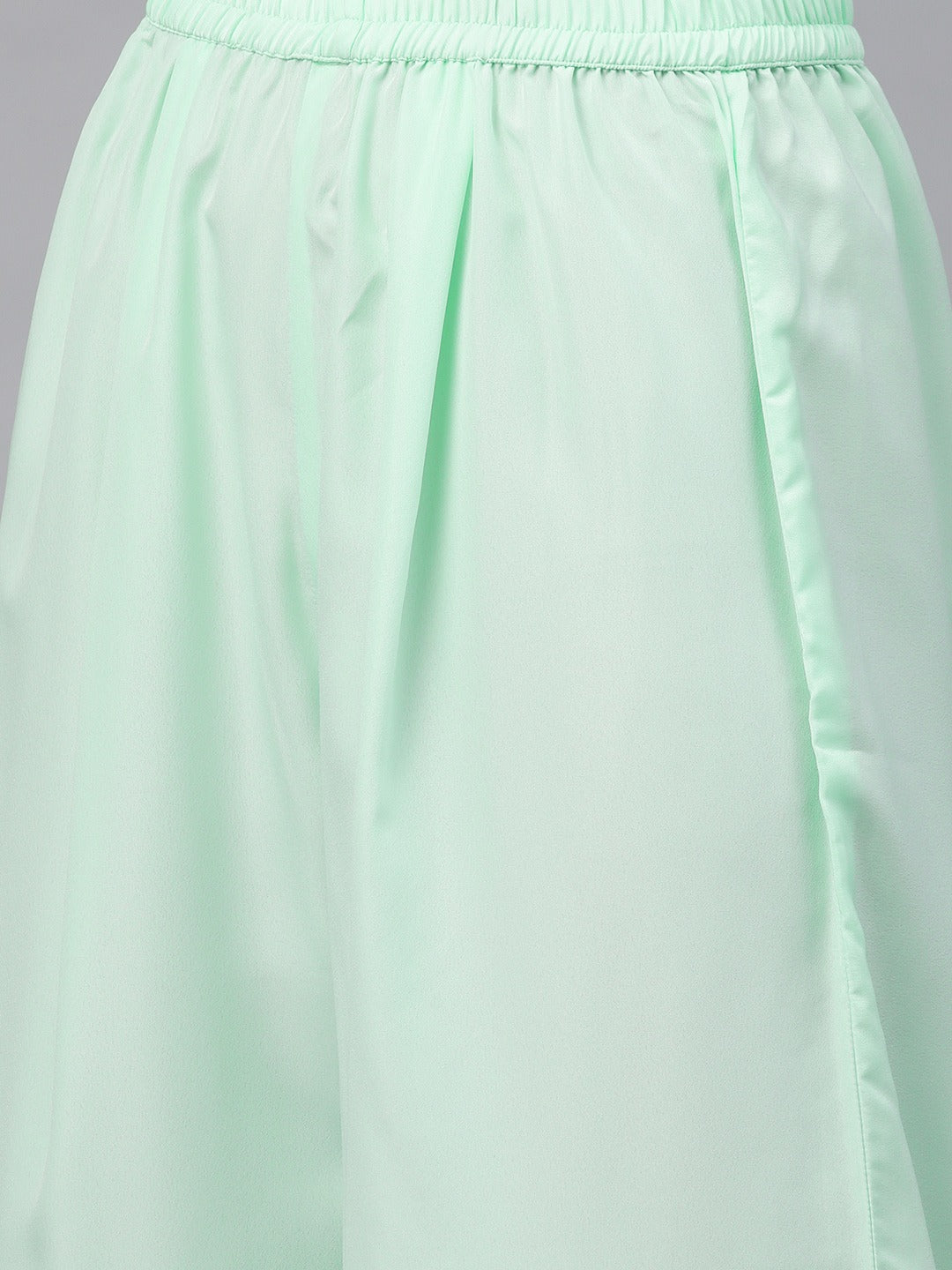 Sea Green & Gold Kurta Palazzo Set - Printed Women's Outfit