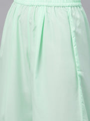 Sea Green & Golden Printed Kurta with Palazzo-AHKUPZ-COMBO-304