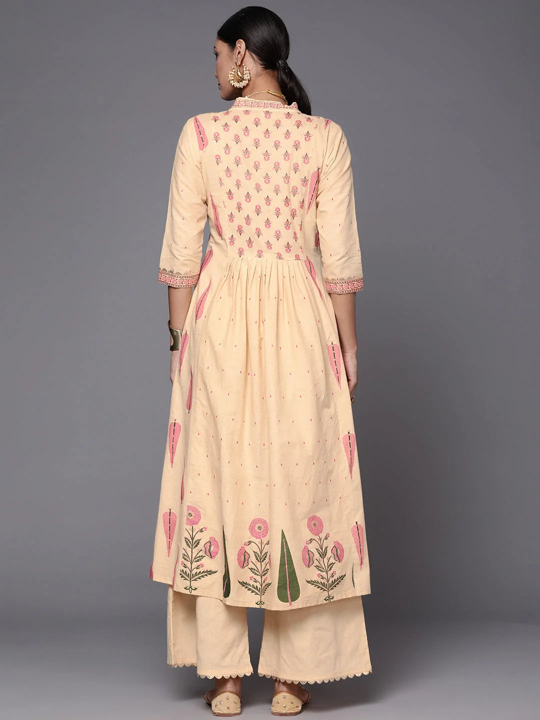 Floral Cotton Kurta and Palazzo Set | Women's Anarkali Style