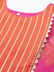 Pink Floral Printed Gotta Patti Kurta with Palazzos-AHKUPZ-COMBO-541-FF