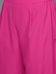 Pink Floral Printed Gotta Patti Kurta with Palazzos-AHKUPZ-COMBO-541-FF