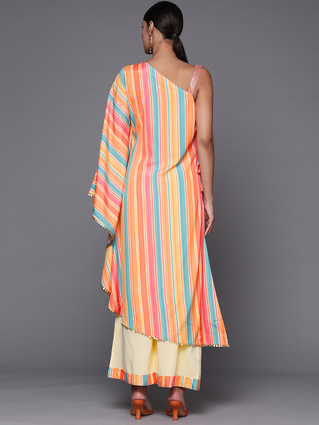 Multicolour Kaftan Kurta Palazzo Pants Set | Women's Stylish Set