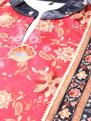 Navy Blue Printed Gotta Patti Velvet Kurta with Palazzos-AHKUPZ-COMBO-573