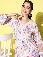 Multi Colour Floral Printed Kurta with Palazzos-AHKUPZ-COMBO-578