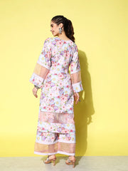 Multi Colour Floral Printed Kurta with Palazzos-AHKUPZ-COMBO-578